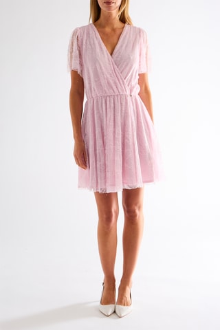 Robe patineuse dentelle - Rose poudré