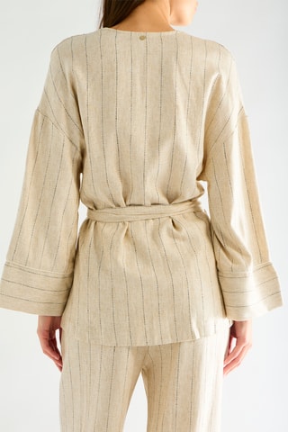 Blouse portefeuille en lin - Beige