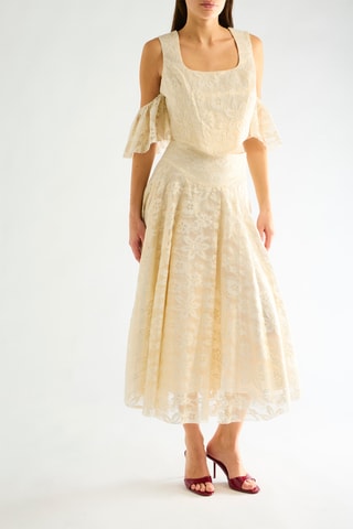 Crop top en dentelle - Ivoire