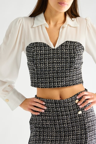 Crop top - Blanc et noir