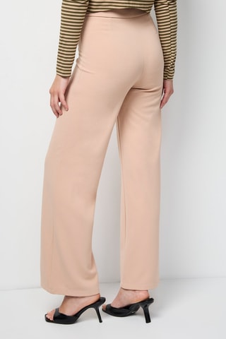Pantalon palazzo taille haute - Beige