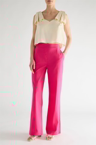 Pantalon carotte taille haute - Fuchsia