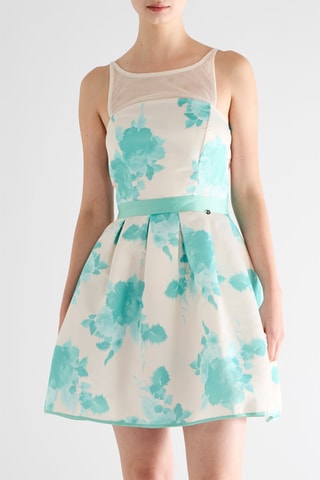 Robe patineuse - Vert menthe et écru