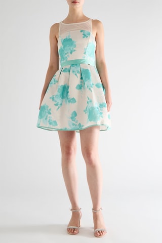 Robe patineuse - Vert menthe et écru