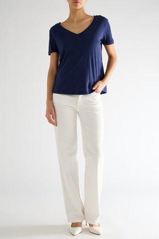 T-shirt en lin - Bleu