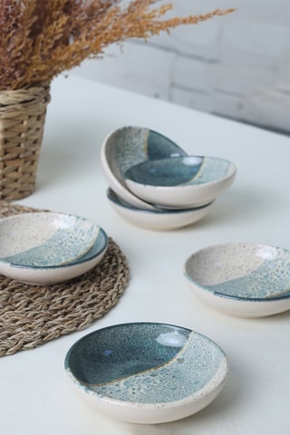 6 Aardewerk Sauskommen - 25 cl