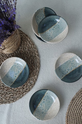 6 Aardewerk Sauskommen - 25 cl