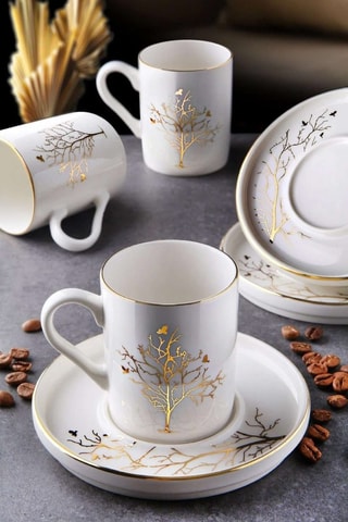 Porseleinen Koffieservies - 6 Personen