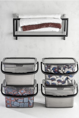 4 boîtes de rangement - 23 x 16 x 18 cm - Anthracite