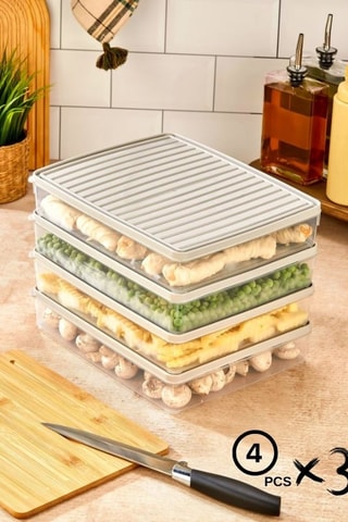 12 boîtes alimentaires - 27,5 x 22 x 5 cm