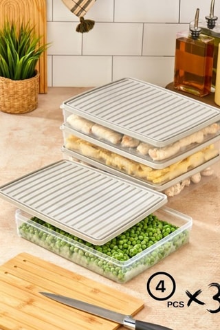 12 boîtes alimentaires - 27,5 x 22 x 5 cm