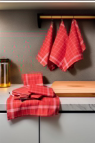 10 Theedoeken - Rood - 50 x 70 cm