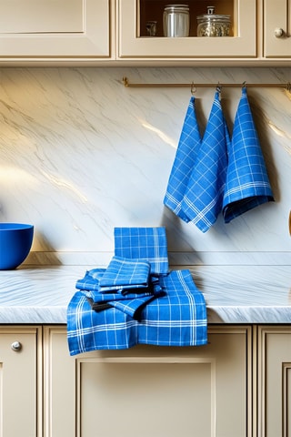 10 Theedoeken - Blauw - 50 x 70 cm