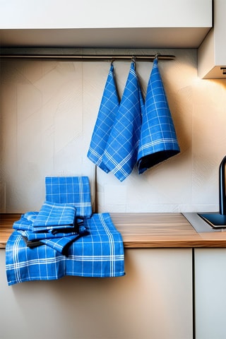 10 Theedoeken - Blauw - 50 x 70 cm