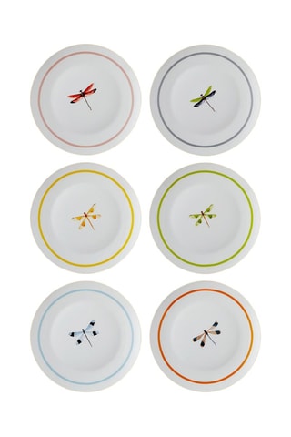 6 Porseleinen Platte Borden - 27 x 27 x 2 cm