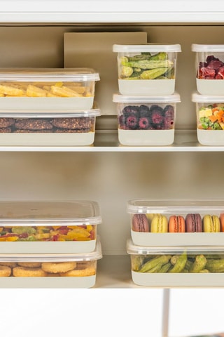 10 boîtes avec couvercles en plastique sans BPA - 55 à 200 cl