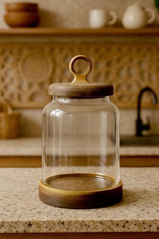 Pot en bois - 12 x 12 x 21 cm