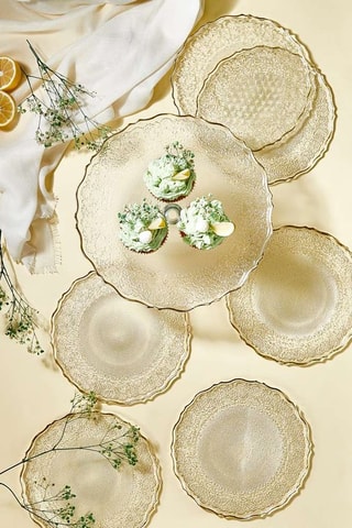 6 Dessertborden & Taartbord - 7-delig