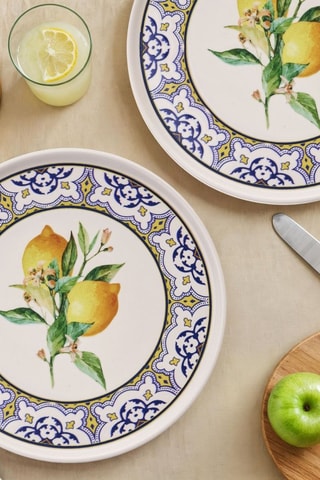 6 Platte Keramische Borden - 25,5 cm