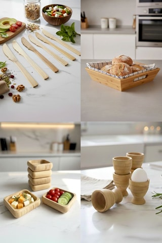 Service en bambou - 57 pièces