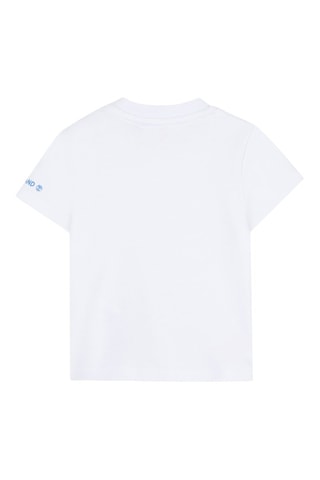 T-shirt e salopette - Bianco e azzurro