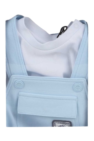 T-shirt e salopette - Bianco e azzurro