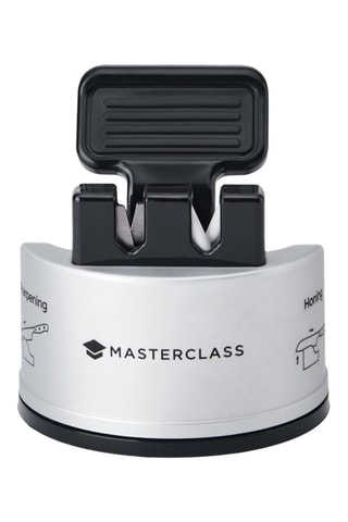 Afiador de facas duplo Smart Sharp em aço inoxidável e cerâmica - 6 x 6,5 cm