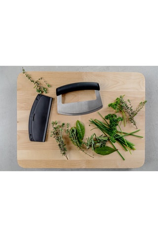 Faca mezzaluna em aço inoxidável