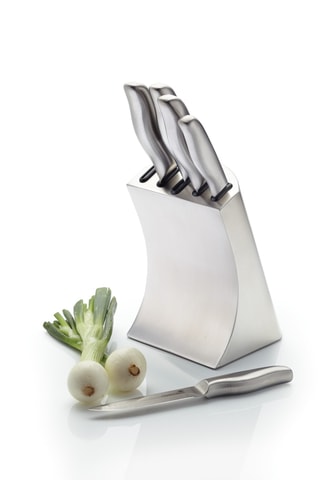 Bloco de 6 facas de chefe em aço inoxidável - MasterClass