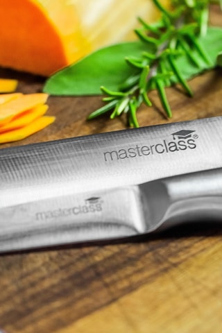 Bloco de 6 facas de chefe em aço inoxidável - MasterClass