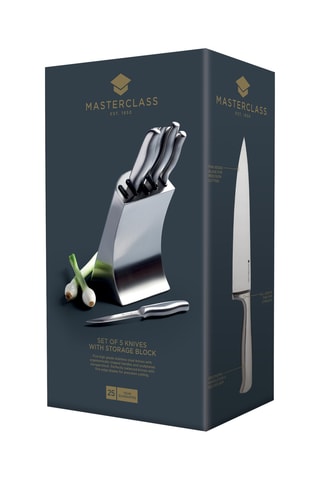 Bloco de 6 facas de chefe em aço inoxidável - MasterClass