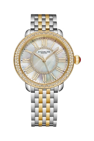 Montre à quartz en acier - Argenté et doré rose