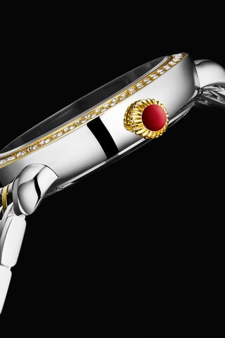 Montre à quartz en acier - Argenté et doré rose