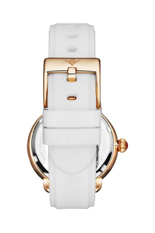 Montre à quartz en cuir - Blanc et doré