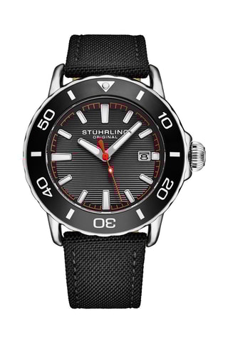 Montre automatique en nylon Voyager - Noir et argenté