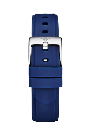 Montre à quartz en cuir - Bleu et argenté