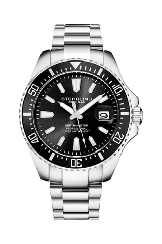 Montre à quartz en acier Aquadiver - Argenté et noir