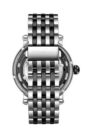 Montre automatique en acier Legacy - Compteur phases de la lune et fonction GMT - Argenté et anthracite