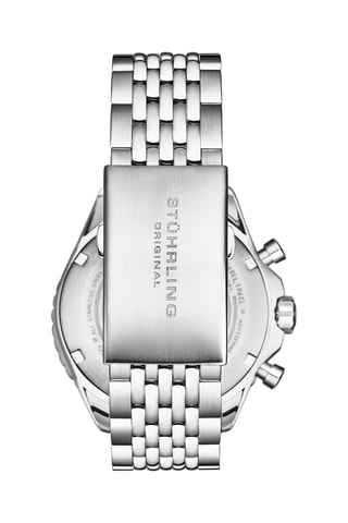 Montre à quartz en acier - Chronographe et tachymètre - Argenté et noir