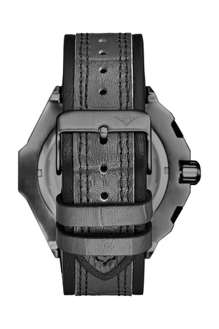 Montre automatique en cuir - Gris foncé