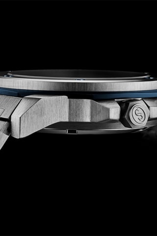 Montre automatique en acier Fortitude - Argenté et bleu