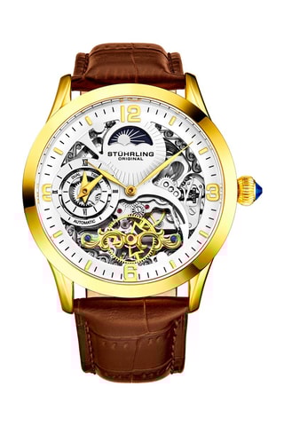 Montre automatique en cuir - Marron et doré