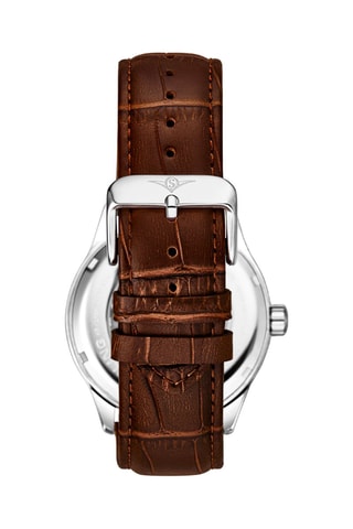 Montre automatique en cuir Legacy - Marron et argenté