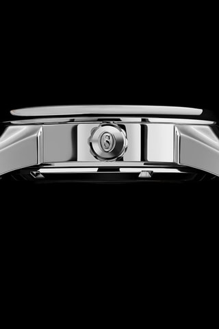 Montre automatique en cuir Legacy - Fonction GMT et indicateurs des phases de la lune - Noir et argenté