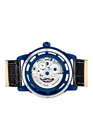 Montre automatique en cuir Legacy - Noir et bleu