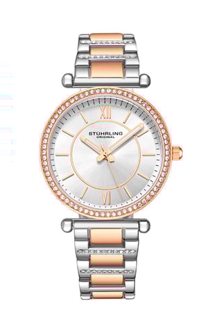 Montre à quartz en acier Symphony - Doré rose et argenté