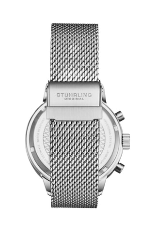 Montre à quartz en acier - Chronographe - Argenté