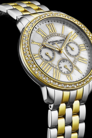 Montre à quartz en acier - Argenté et doré rose