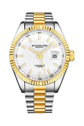 Montre à quartz en acier Symphony - Argenté et doré