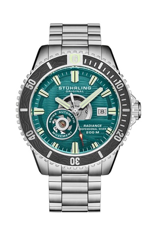 Montre automatique en acier - Argenté et noir - Stuhrling